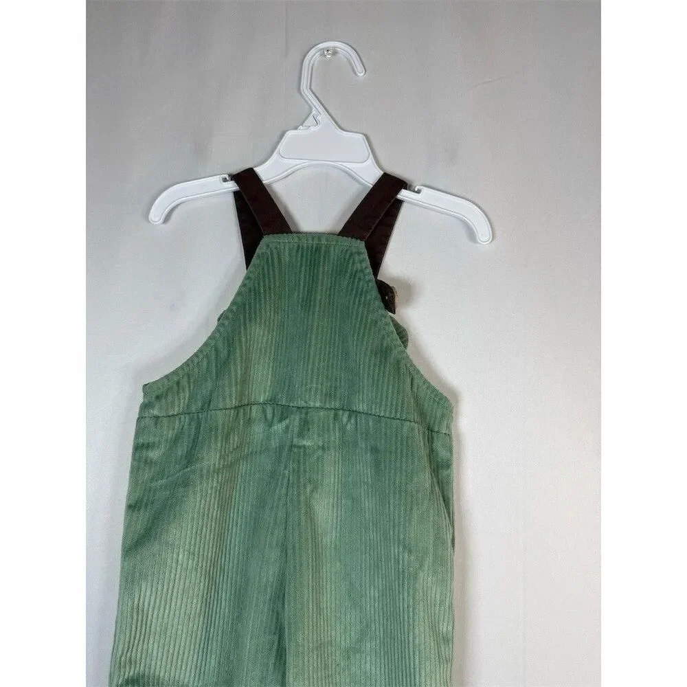 Baby Toddler Overalls Unisex Green Brown Straps Bow Detail Patpat 6-9 M